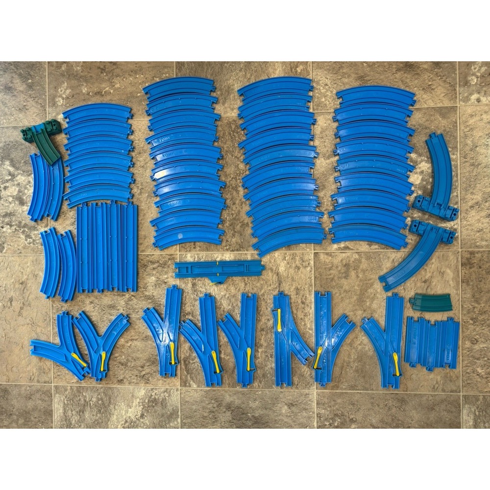TOMY Thomas and Friends Trackmaster Train Blue Track Tracks 61 Piece Lot